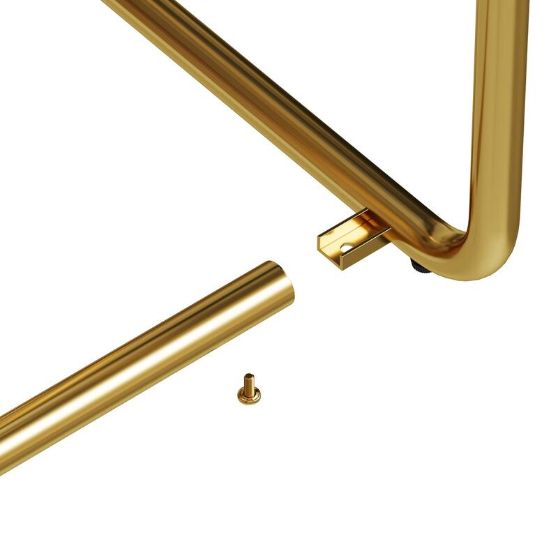 GDFStudio - Rosdale Minimalist Soft Plush Upholstered Dining Chair Set with Ergonomic Backrest and Golden Metal Legs, Set of 2