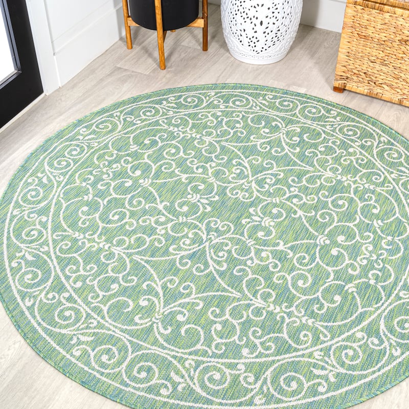 JONATHAN Y Filigree Textured Weave Indoor/Outdoor Area Rug