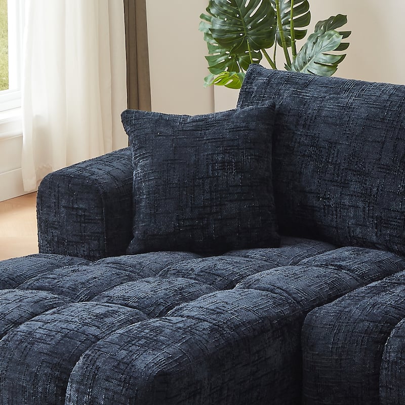 Roomfitters Oversized Chenille Sectional Sofa, Modern L-Shaped Cloud Couch with Right Chaise and Deep Seats