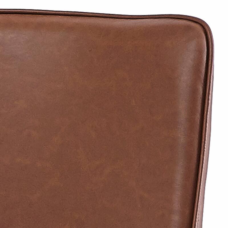 Contemporary Faux Leather and Metal Dining Chair, Set of 4
