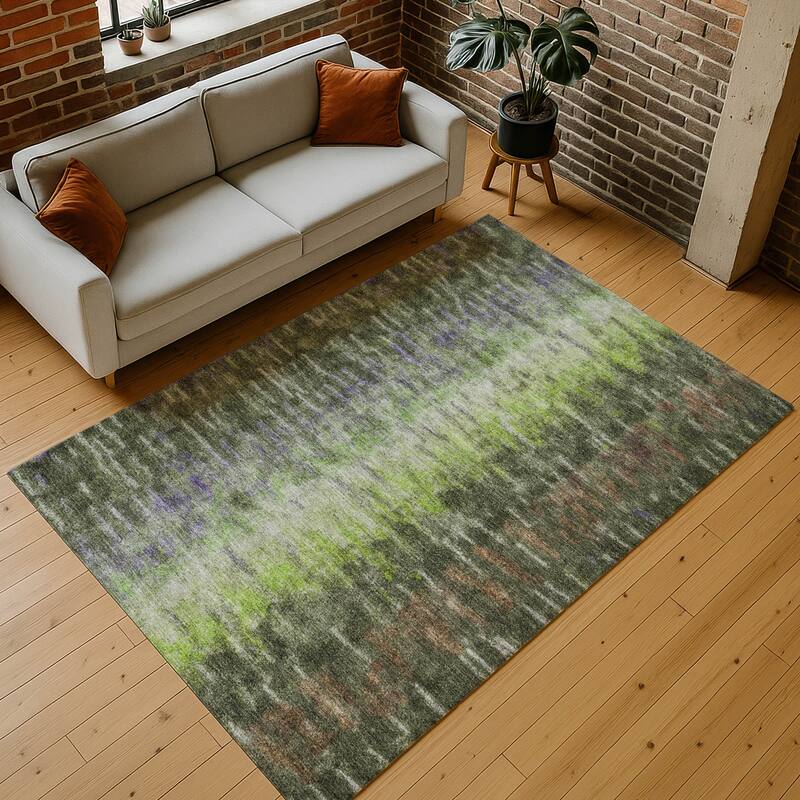 Machine Washable Indoor/ Outdoor Contemporary Ombre Chantille Rug