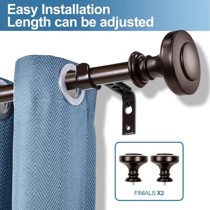 1-inch Diameter Semplice Adjustable Single Drapery Curtain Rod