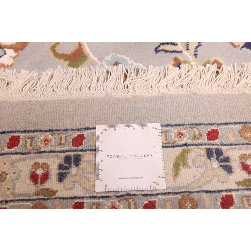 ECARPETGALLERY Hand-knotted Nain Grey Silk, Wool Rug - 9'0 x 12'2