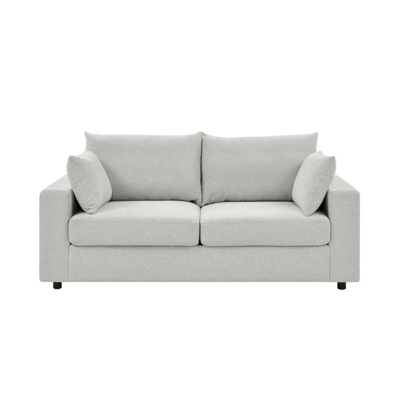 78" Modern Upholstered 2-seater Sofa with 2 Throw Pillows