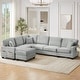 preview thumbnail 3 of 6, 125.2" Modern Corduroy Upholstered U-shaped Sectional Sofa with Movable Ottoman and Side Storage Pockets