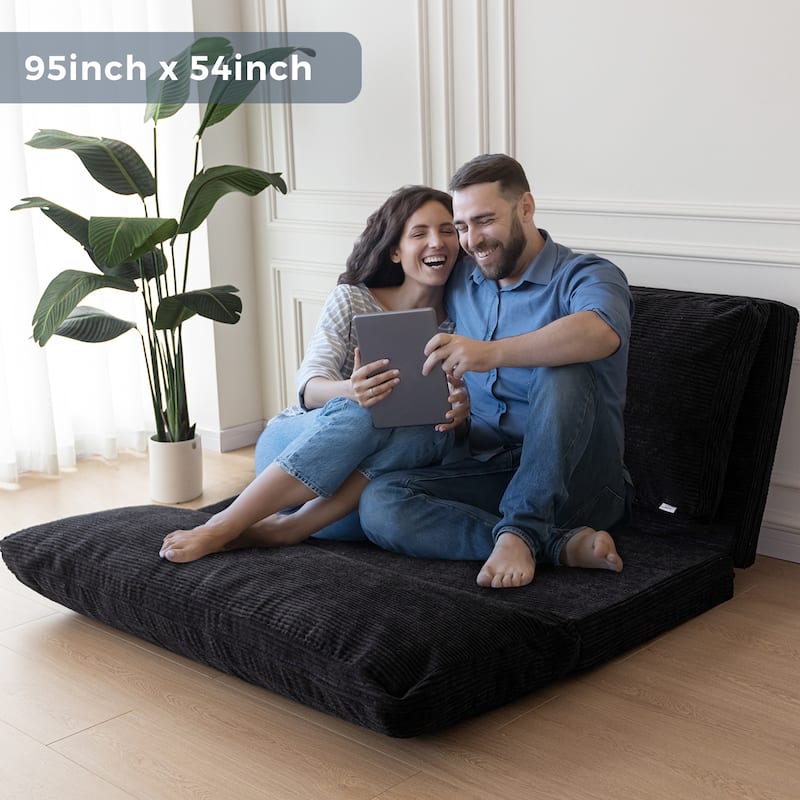 Corduroy Bean Bag Folding Sofa Bed