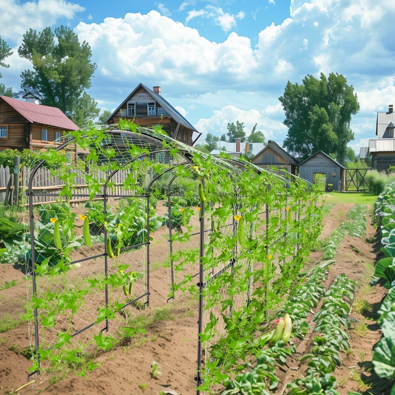 Vegetable Fruit Flower Trellis for Raised Bed Frame Garden Arch Metal Plant Support for Climbing Plants Cucumber Outdoor