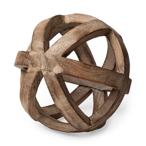 Tibik Natural Wooden Orb - 8"L x 8"W x 8"H