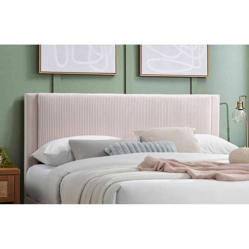 Queen Size Corduroy Platform Bed with Storage Drawer and Channel-Tufted Headboard and Contemporary Design