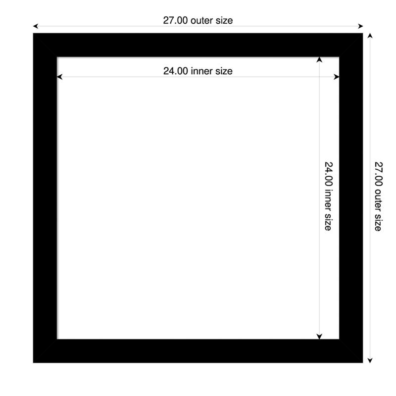 Amanti Art Brushed Black Framed Dry Erase Magnetic Board - 27 x 27 in - Brushed Black