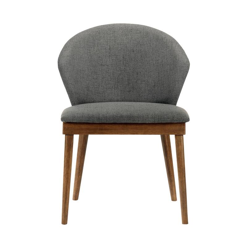 Juno Black or Walnut Wood Upholstered Dining Chairs - Set of 2