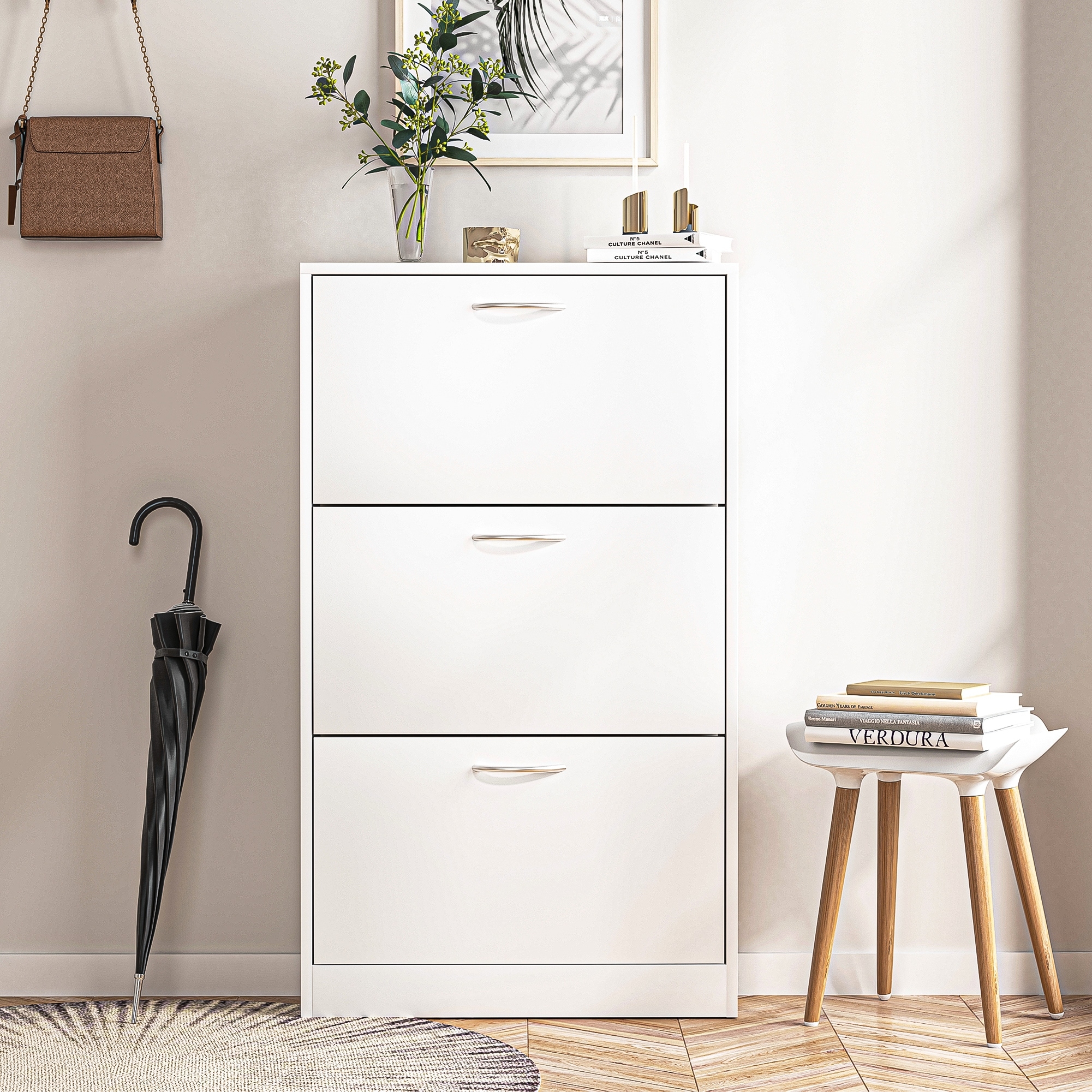 Large white shoe on sale cabinet