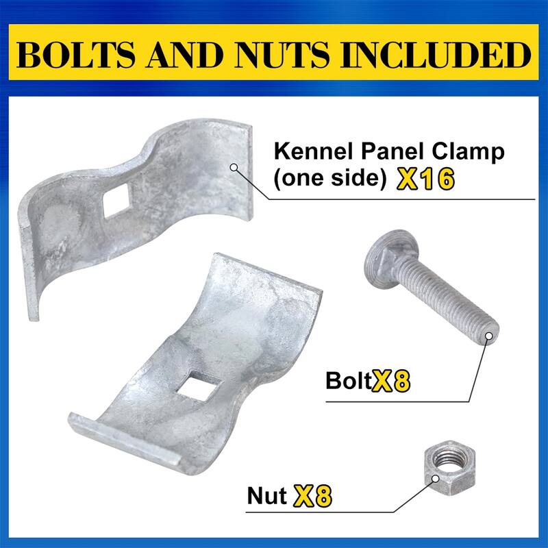 1-3/8 in. Chain Link Fence Panel Clamps,Set of 8 - 8 pack