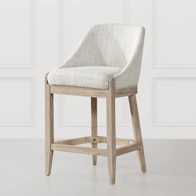 Newport 26.5" Curved Back Upholstered Counter Stool - 20.5"W X 21"D X 37"H