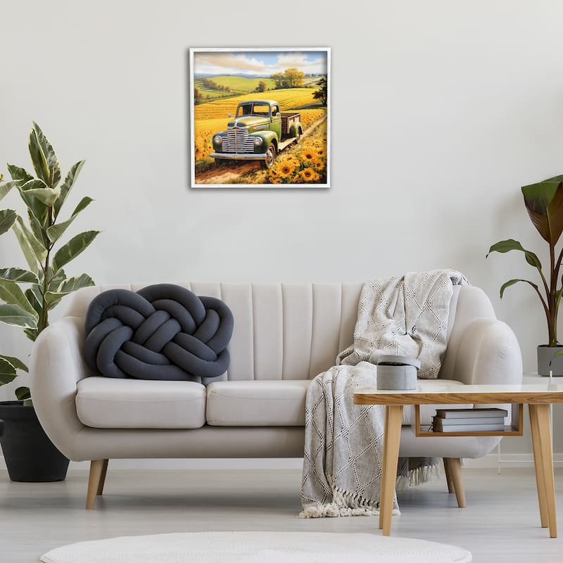 Stupell Truck Through Sunflower Field Framed Giclee Art Design By Heidi Kuntz