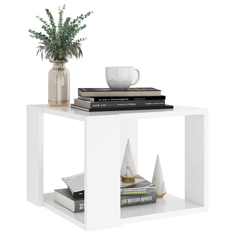 vidaXL Coffee Table White 16"x16"x12" Engineered Wood