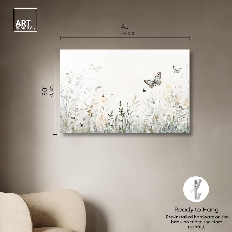 Butterfly Field Acrylic by Art Remedy, Ready to Hang