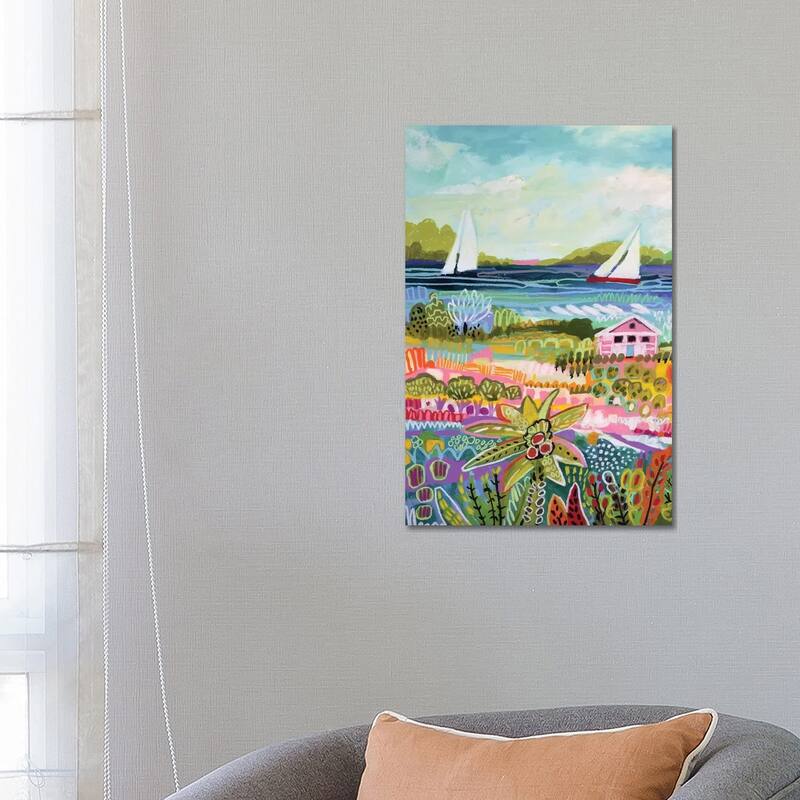 iCanvas "Two Sailboats And Cottage I" by Karen Fields Canvas Print - 26x18x1.5