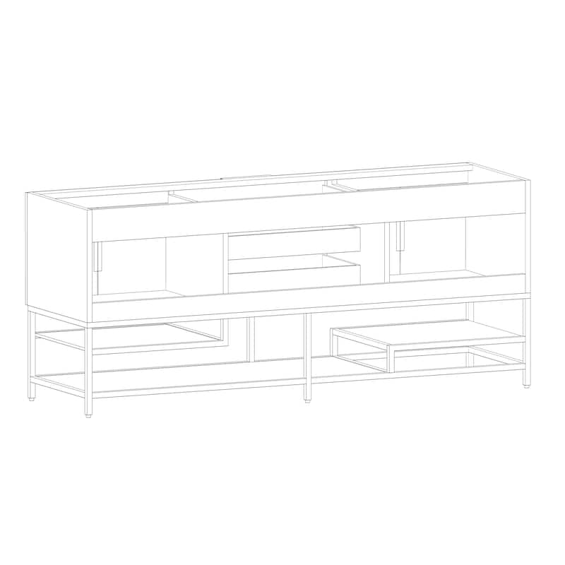 Noble 72" Free Standing Vanity with Reinforced Acrylic Double Sink - 72" Width