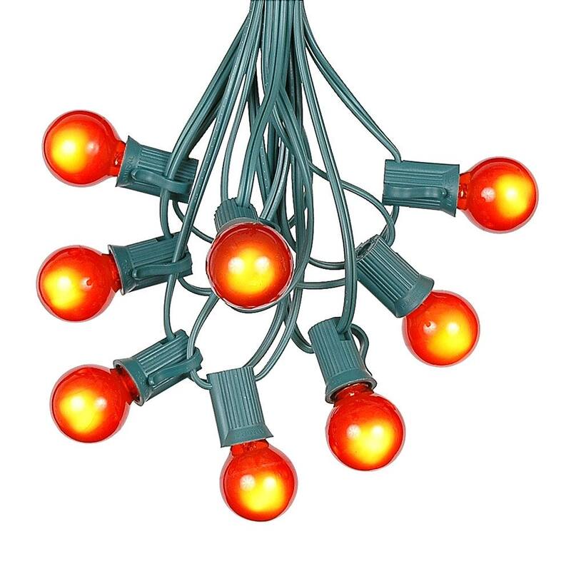 25 Foot G30 Outdoor Globe Patio String Lights - Set of 25 G30 Bulbs - Orange