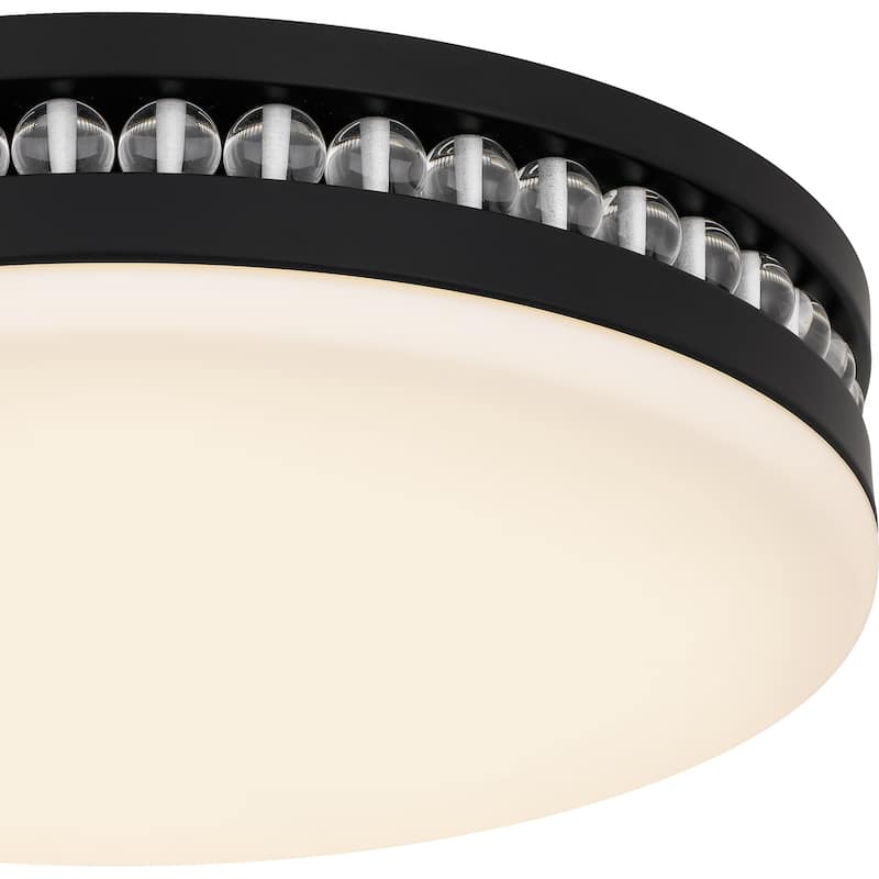 Carey Integrated LED Matte Black Flush Mount with CCT Switch