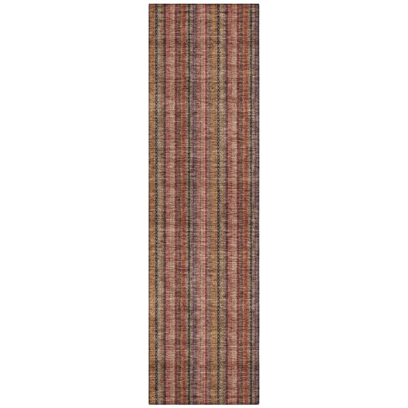 Machine Washable Indoor/ Outdoor Stripe Chantille Rug