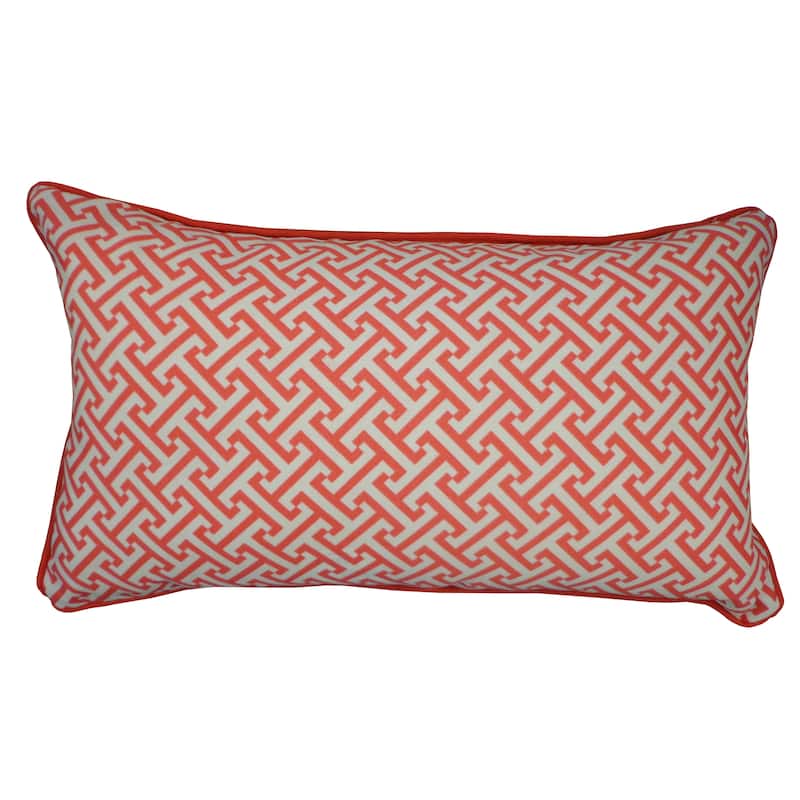 Jiti Outdoor Waterproof Sunbrella Mid-Century Modern Geometric Maze Patterned Lumbar Pillows Cushions for Pool Patio Chair