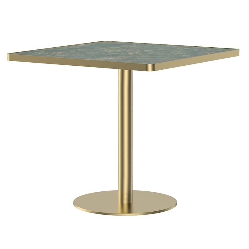 Square Modern Dinning Table 31.5 inches Bistro Table Tulip Table with Faux Marble top,Easy Assemble - Light Slate Grey