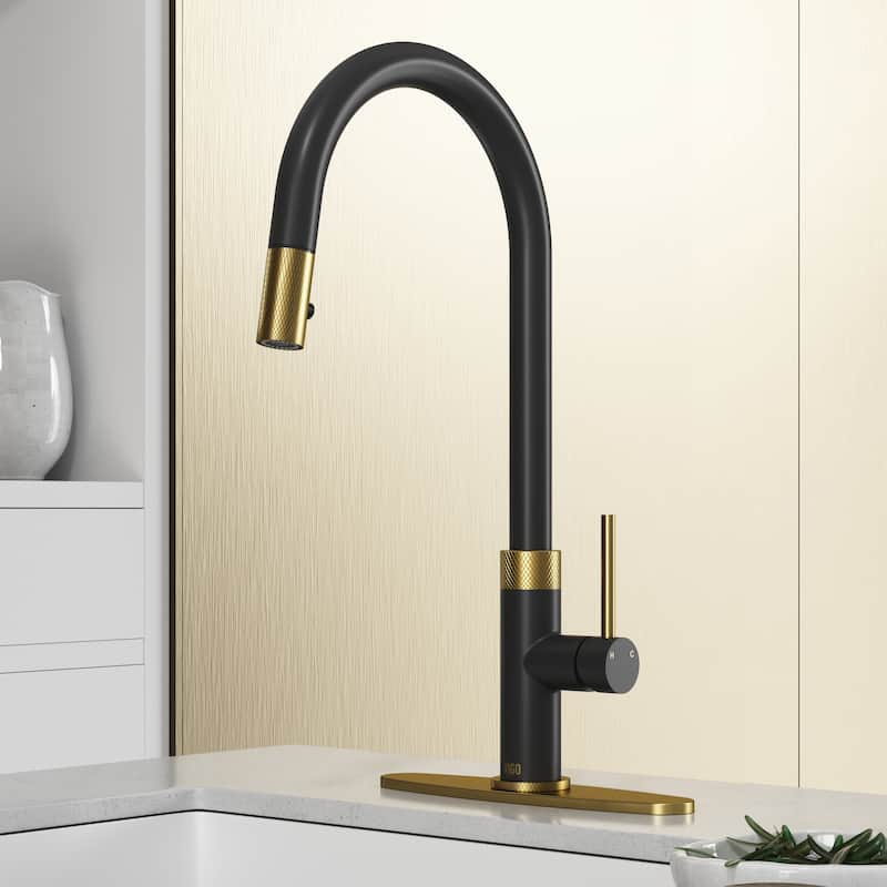 VIGO Bristol 19" H Single Handle Pull-Down Sprayer Kitchen Faucet