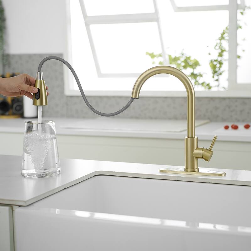 WIZ Pull Down Sprayer Commercial Kitchen Sink Faucets