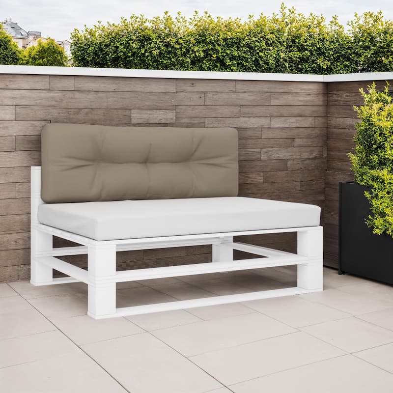 Moni Outdoor Cushion for Bench, Deep Tufted, Taupe Fabric, 47 Inch
