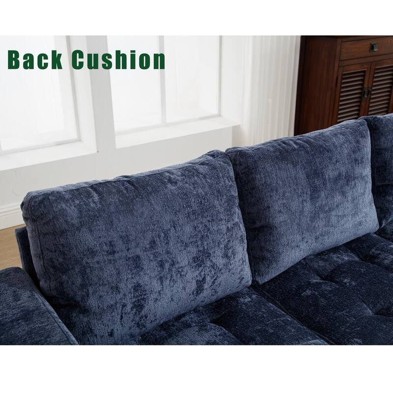 104.5'' L-Shaped Modular 5-Seat Sectional Sofa with Storage Ottoman, Reversible Chaise, and 4 Back Cushions