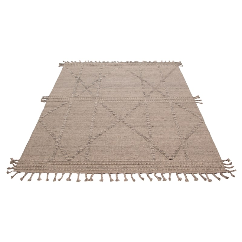 ECARPETGALLERY Hand-knotted Tangier Light Grey Wool Rug - 8'0 x 10'0