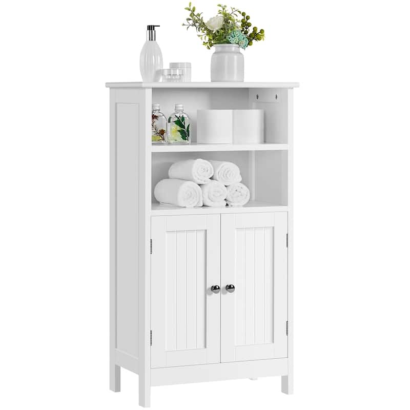 Yaheetech 5-Tier Wooden Bathroom Floor Cabinet with Adjustable Shelf