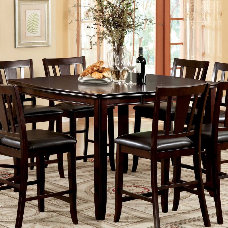 Furniture of America Betsy Espresso 52-inch Square Expandable Counter Table