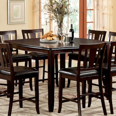 Furniture of America Betsy Espresso 52-inch Square Expandable Counter Table