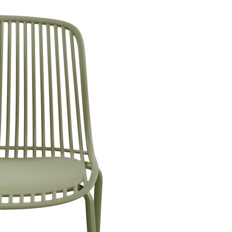Christopher Knight Home - Eldred Outdoor Weather-Resistant Plastic Dining Chair with Metal Frame