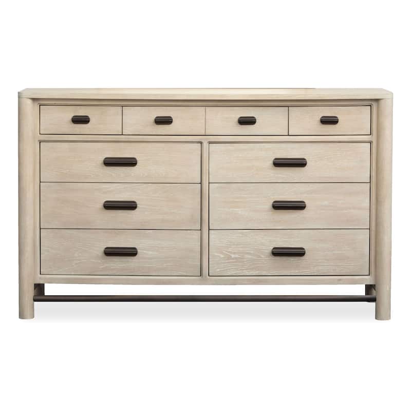 Salt Life Home Sunset Cove Sanibel Brown Drawer Dresser with Landscape Mirror