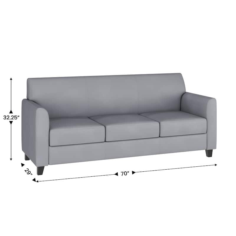 LeatherSoft Sofa with Clean Line Stitched Frame - 70"W x 29"D x 32.25"H