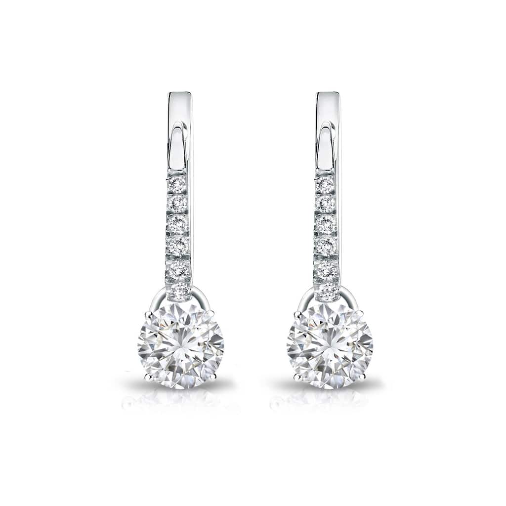 Auriya 3/4ctw Round Diamond Dangle Earrings 14k Gold (H-I, SI1-SI2)