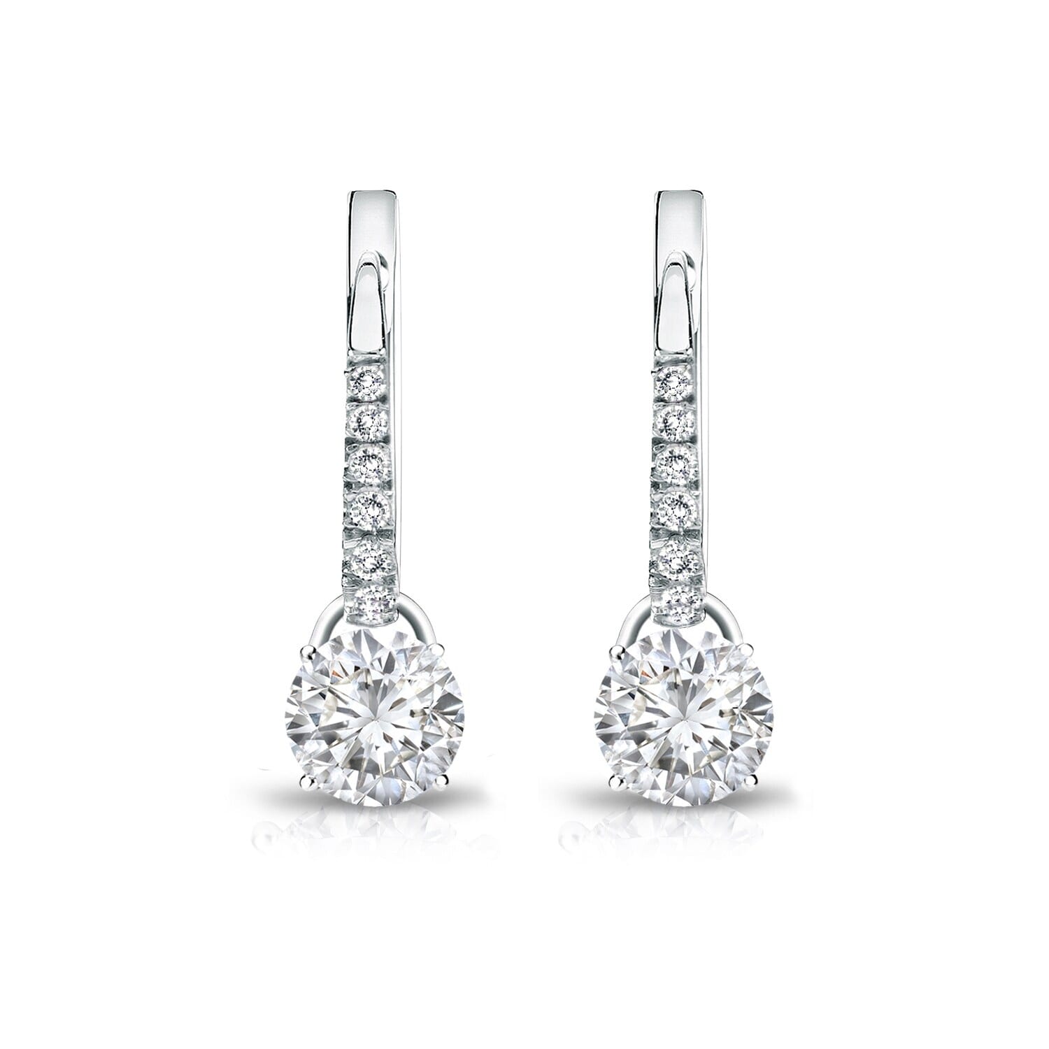 Auriya 3/4ctw Round Diamond Dangle Earrings 14k Gold (H-I, SI1-SI2)