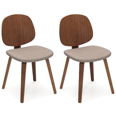 Costway Modern Dining Chair Set of 2/4 Chenille Kitchen Chair Armless