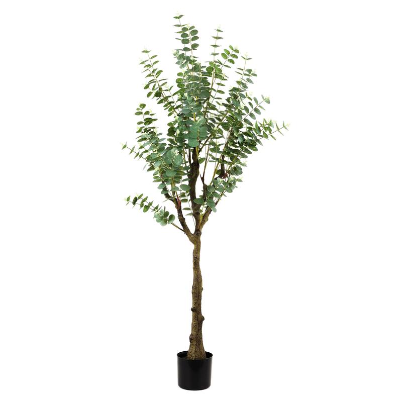 SAFAVIEH Danette Faux Eucalyptus 60-inch Potted Tree - 27" W x 27" D x 60" H - 27Wx27Dx60H