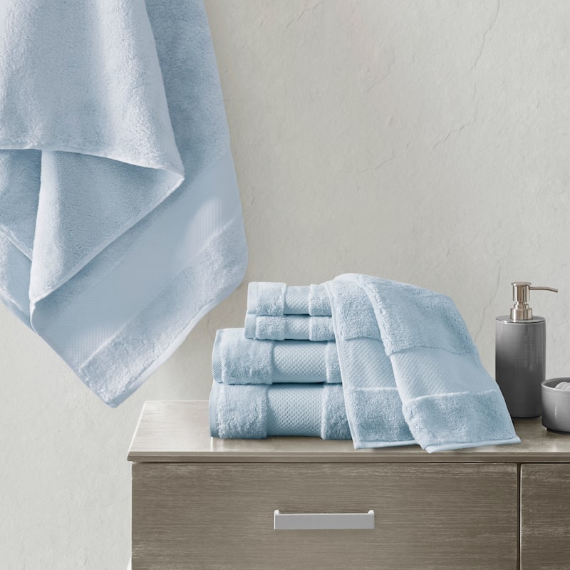 Madison Park Signature Turkish Cotton 6-piece Bath Towel Set - Light Blue