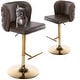 preview thumbnail 107 of 109, Modern Upholstered Swivel Adjusatble Height Leather Barstools Set of 6 Set of 2 - Brown