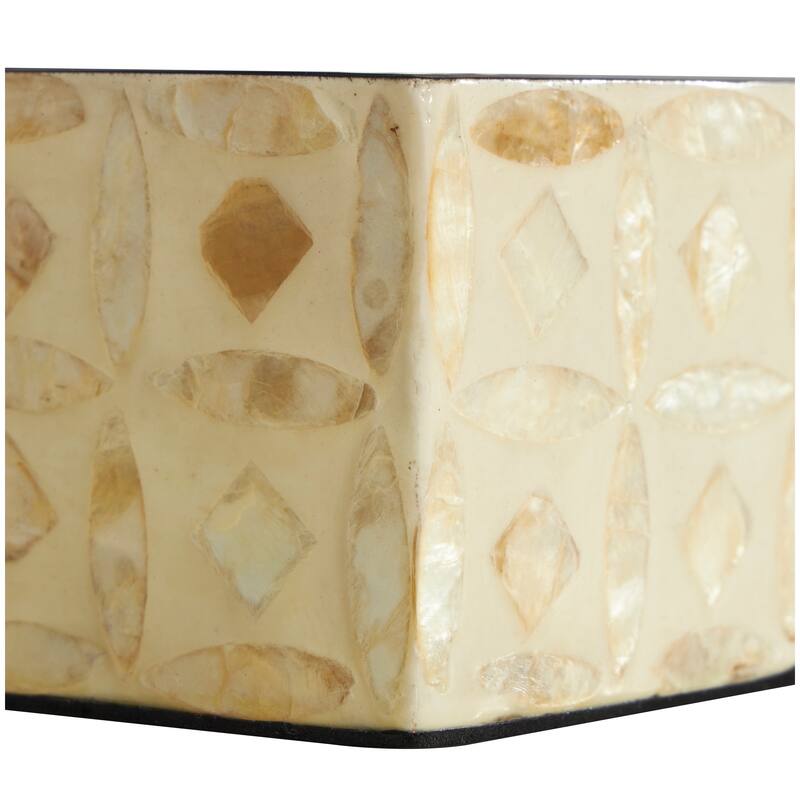Mother of Pearl Handmade Geometric Box with Hinged Lid (Set of 2)