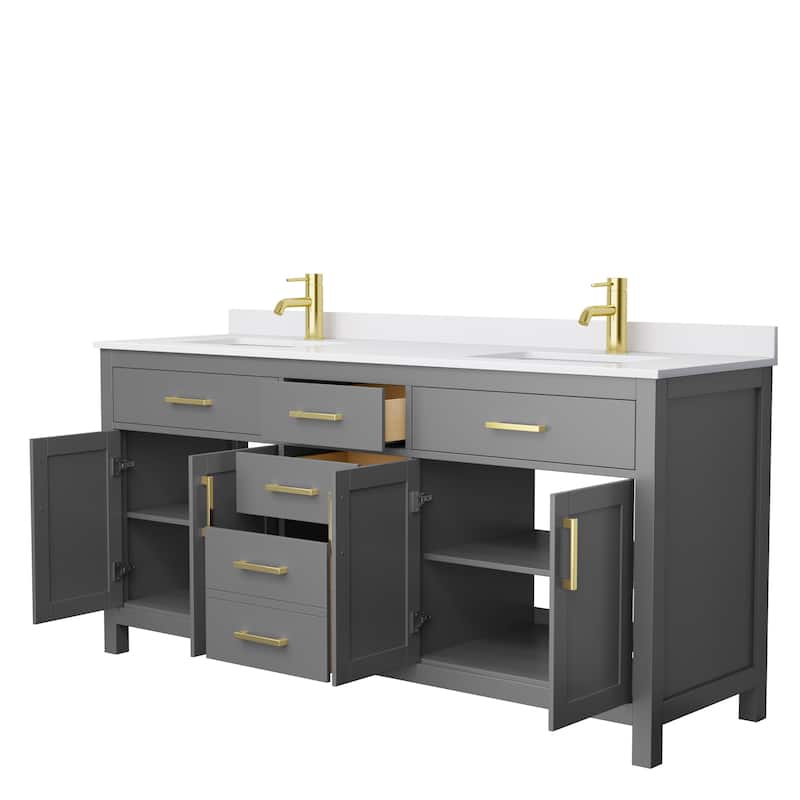 Beckett 72-inch Double Vanity with Cultured Marble Top