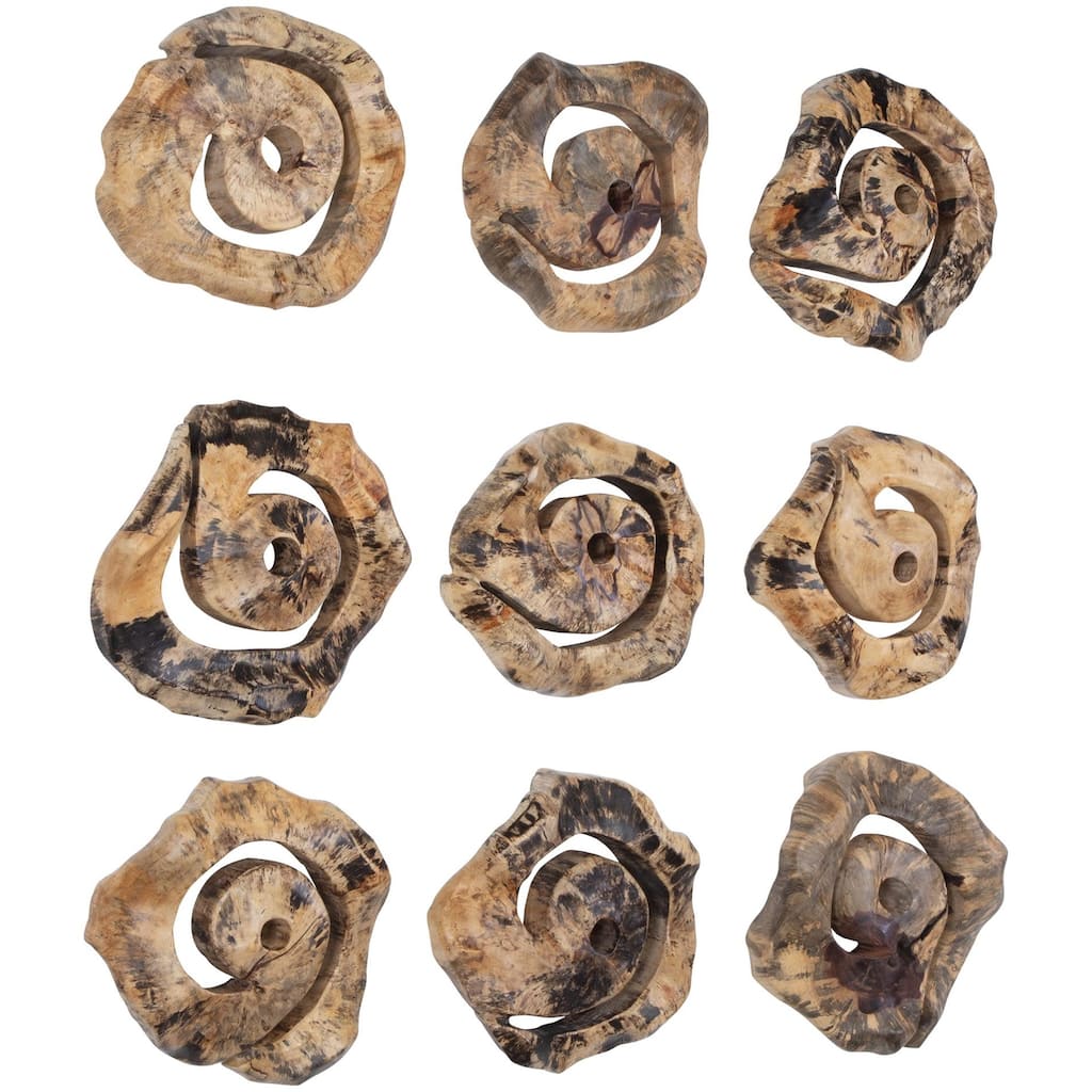 Uttermost 04381 Corkscrew 14" Tall Wood Abstract Sculpture - Set of 9
