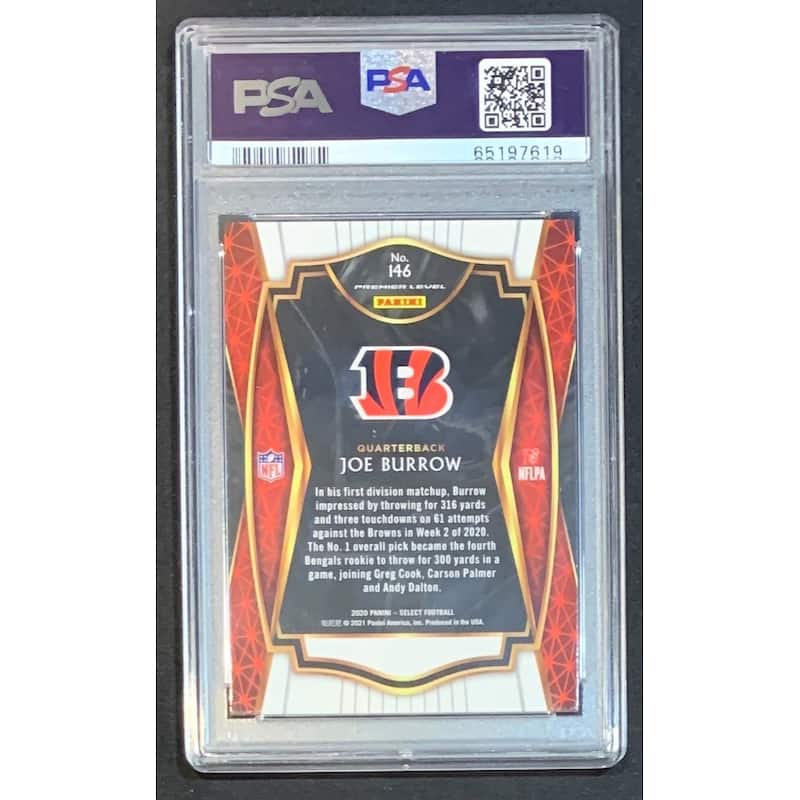Joe Burrow 2020 Panini Select Football Rookie Card RC #146 Graded PSA 10 - 8'6" x 11'6"