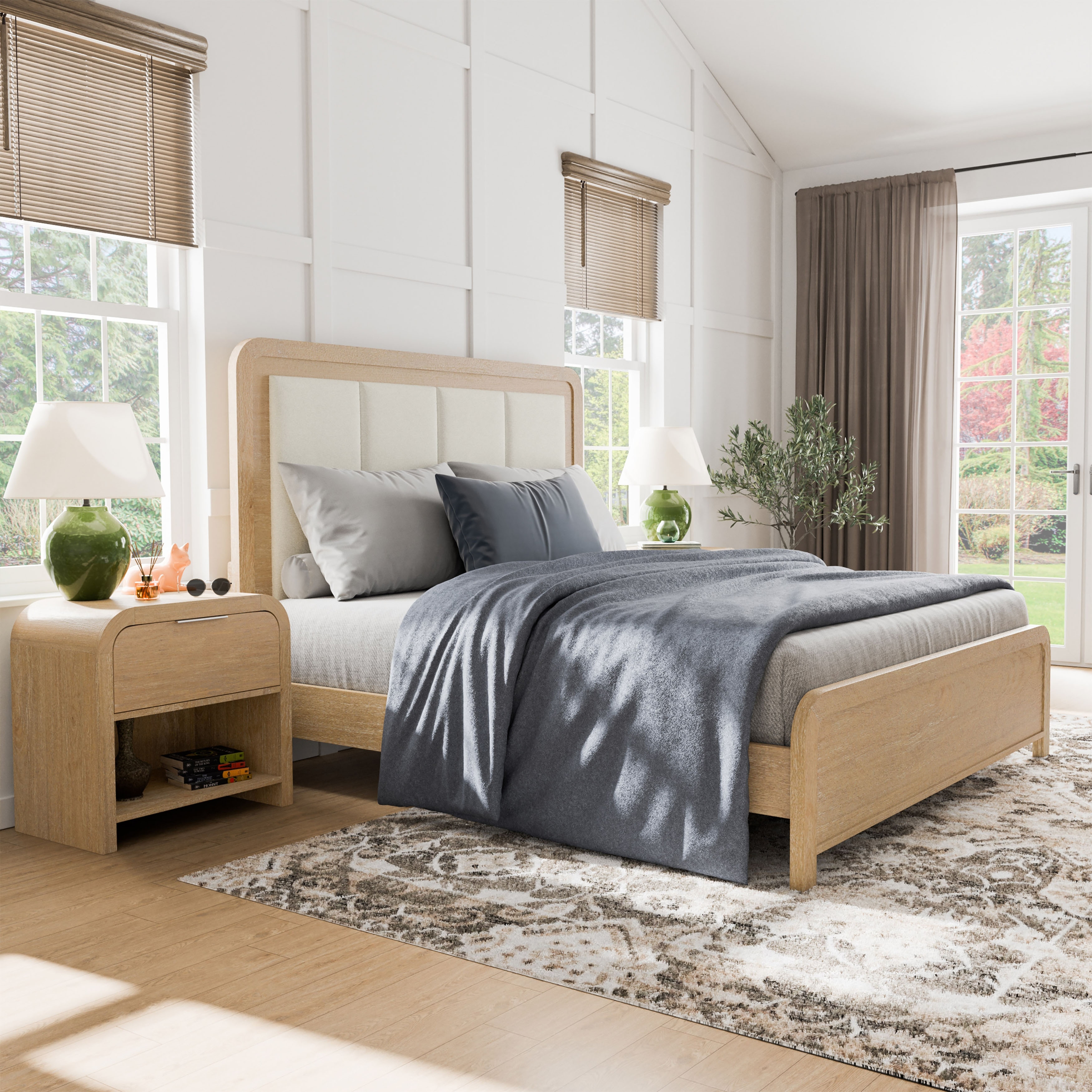 Furniture of America Elowyn 3-Piece Natural Wood Panel Bedroom Set